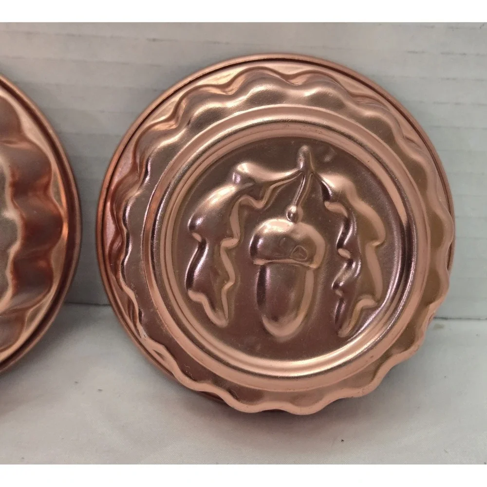 Vintage Jello Molds Set Of 4 Copper Color Aluminum Cake Tart Molds